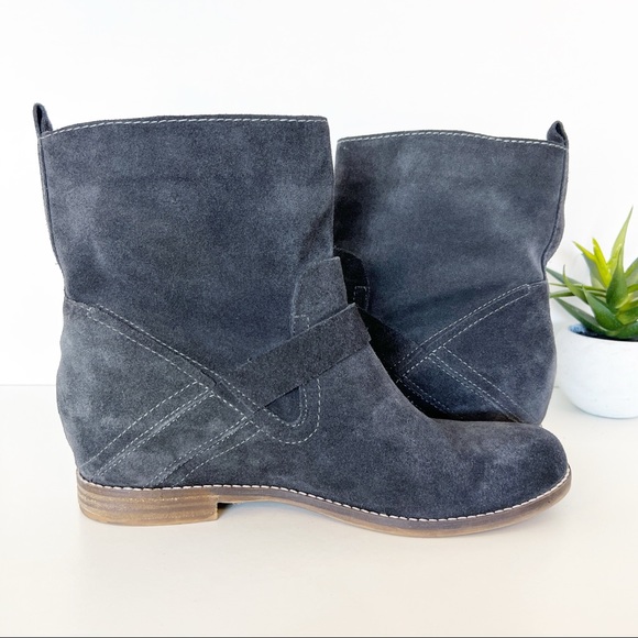 ✖️SOLD✖️•DOLCE VITA• Anthro Gray Suede Presley Moto Ankle Boot - Picture 4 of 12